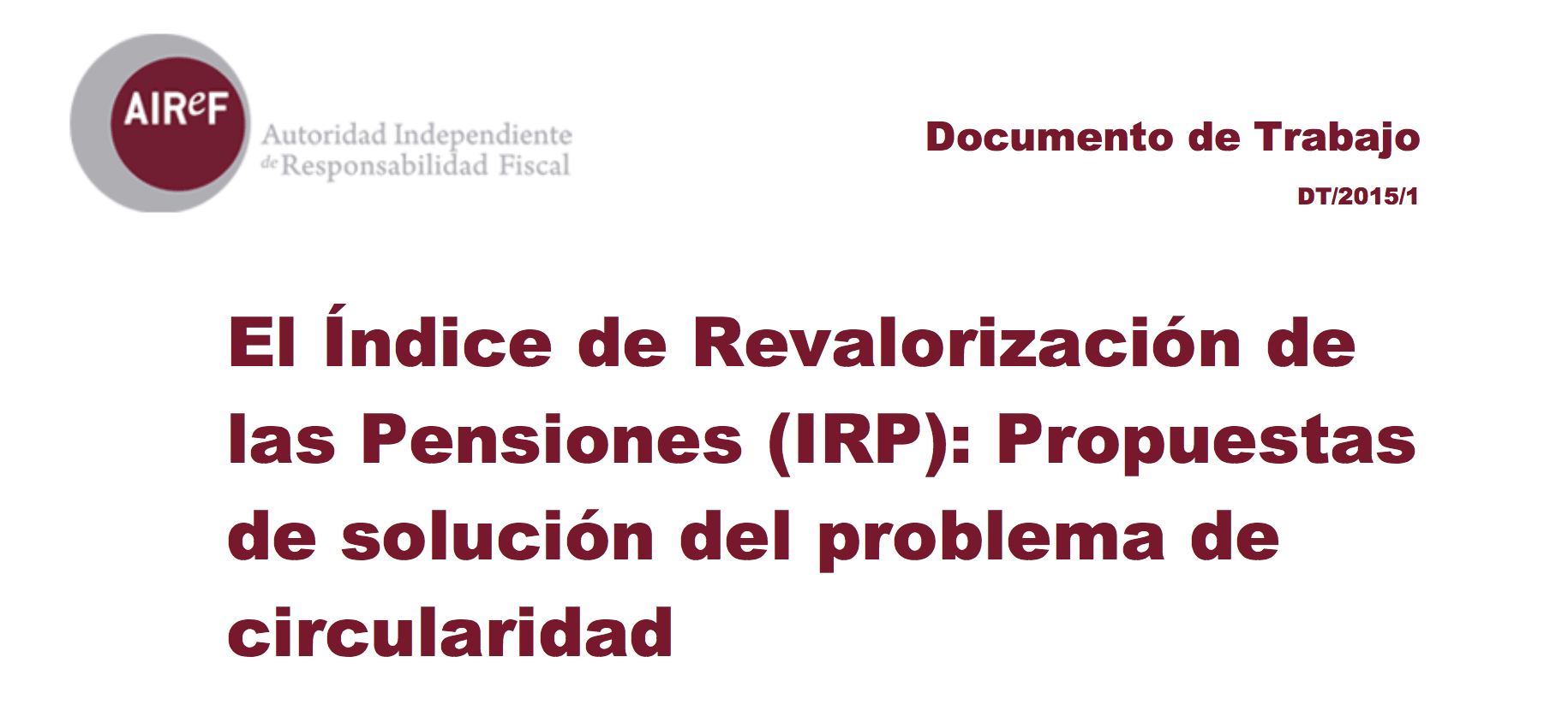 El índice de revalorización de las pensiones (IRP)